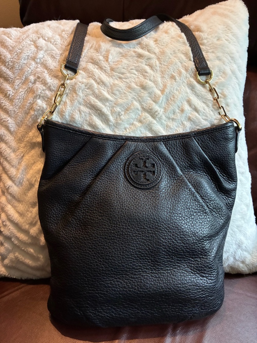 Tory Burch Pebbled Leather Shoulder/Crossbody Bag
